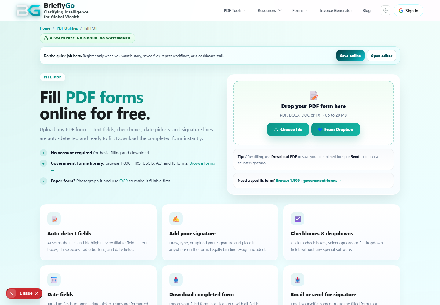 Fill PDF Form screenshot