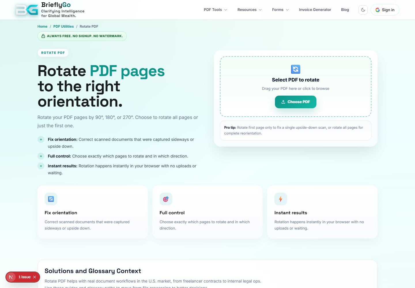 Rotate PDF screenshot