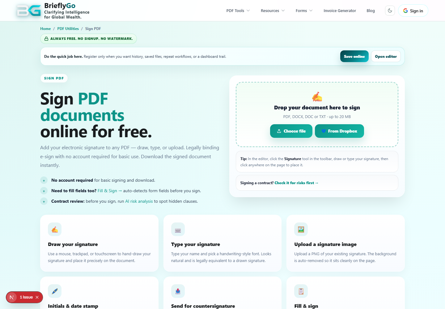 Sign PDF screenshot