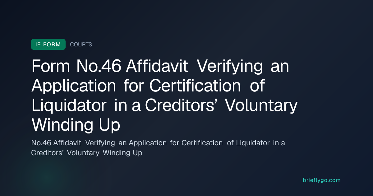 No.46 Affidavit Verifying an Application for Certification of ...